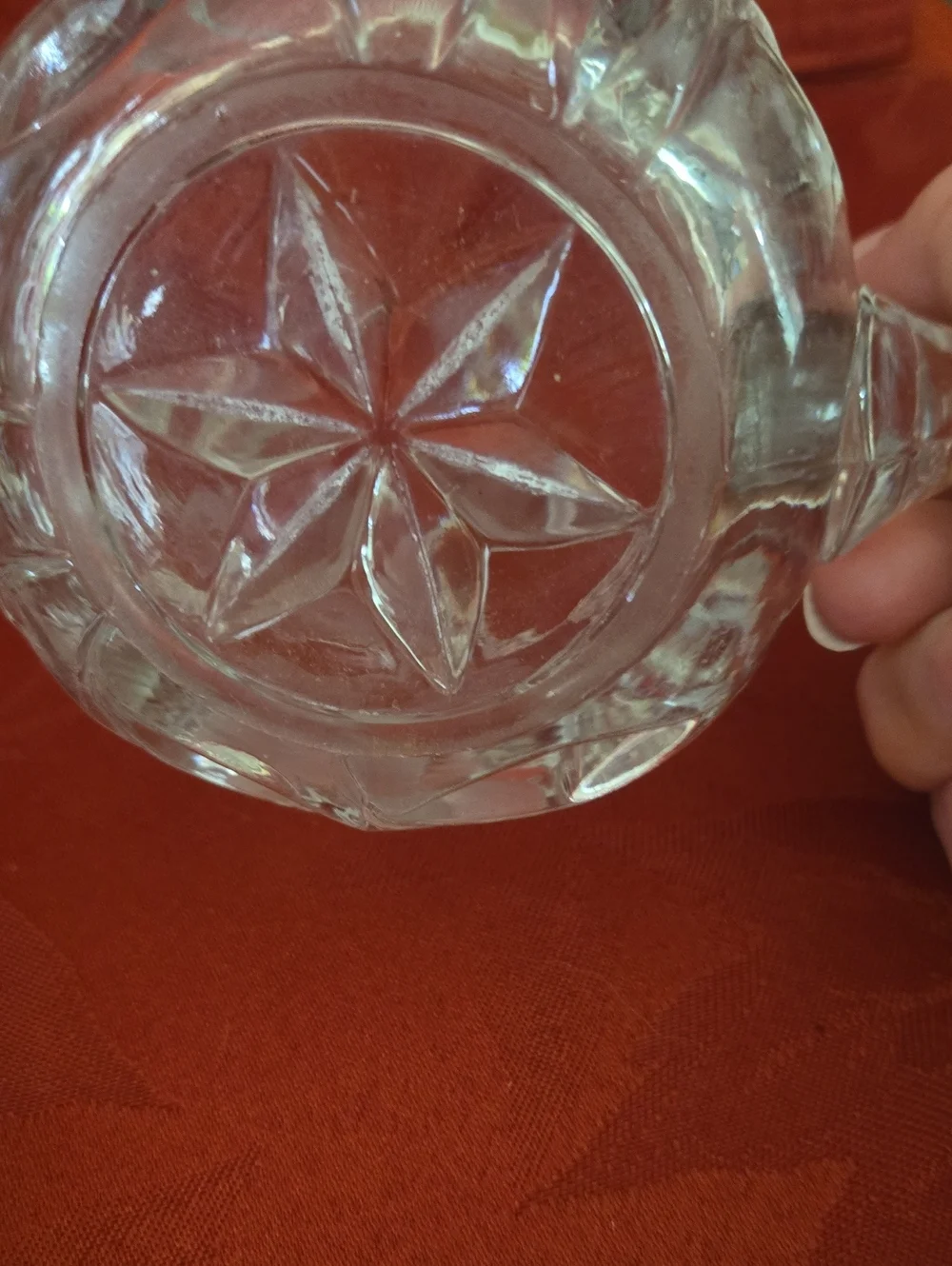 EAPG Etched Glass Creamer and Sugar Set With Sawtooth Edge And Daisy Pattern